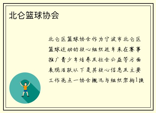北仑篮球协会
